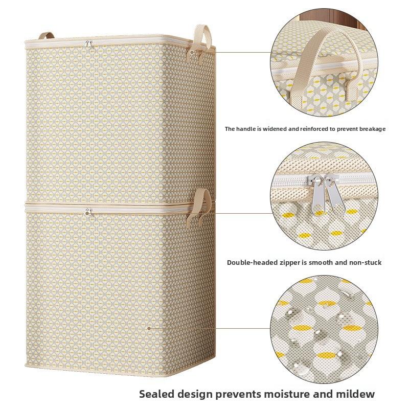 Extra Large Storage With Zipper Bag - Clothing, And Underwear Storage Bag Multifunctional Bedding, Under Bed Storage Bag