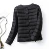 Women Puffer Jacket Down Parka Overcoat Ultralight Warm Portable Collarless O Neck Padded Spring Winter