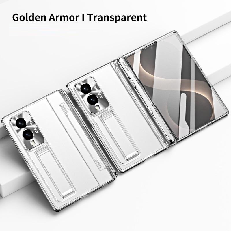 For Samsung Galaxy Z Fold 8 Ultra / 8 7 6 5 4 3 360 Full Protection Hinge Case Folding Cover Tempered Glass Film Stand PC Case