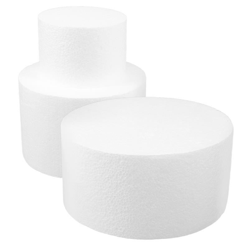 

3Pcs DIY Foam Cake Model Round Cupcakes Decorating Models Baking Supplies Foams Ornament Square Decorate Cake Dummy Models білий