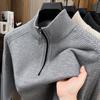 Hengyuanxiang Men's Half-Zip Mock Neck Knit Sweater
