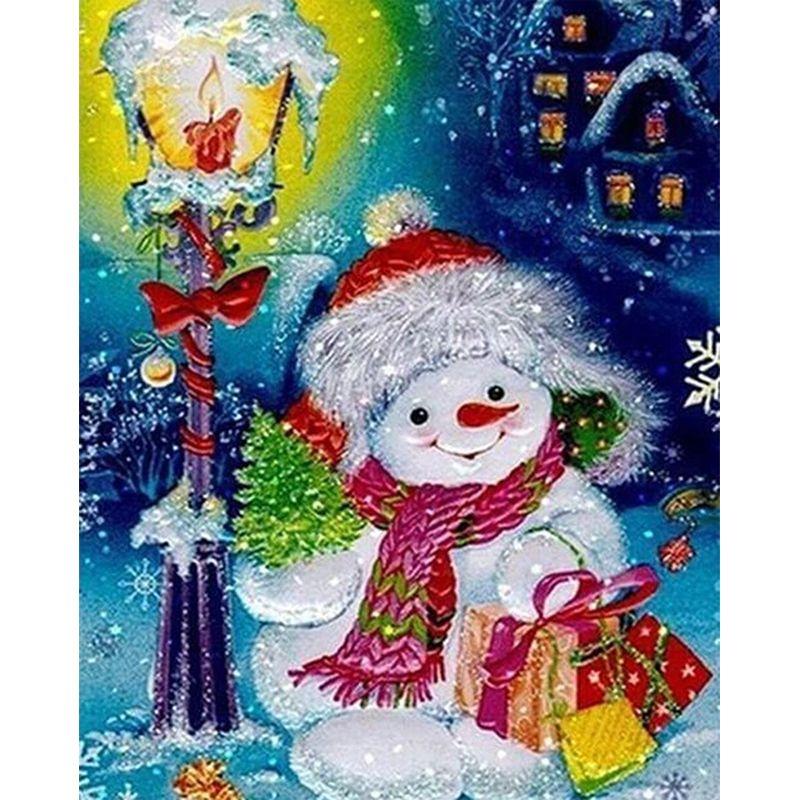 Full Round Drill Diamond Painting 5D Snowman Diamond Embroidery Winter Landscape Cross Stitch Home Decoration