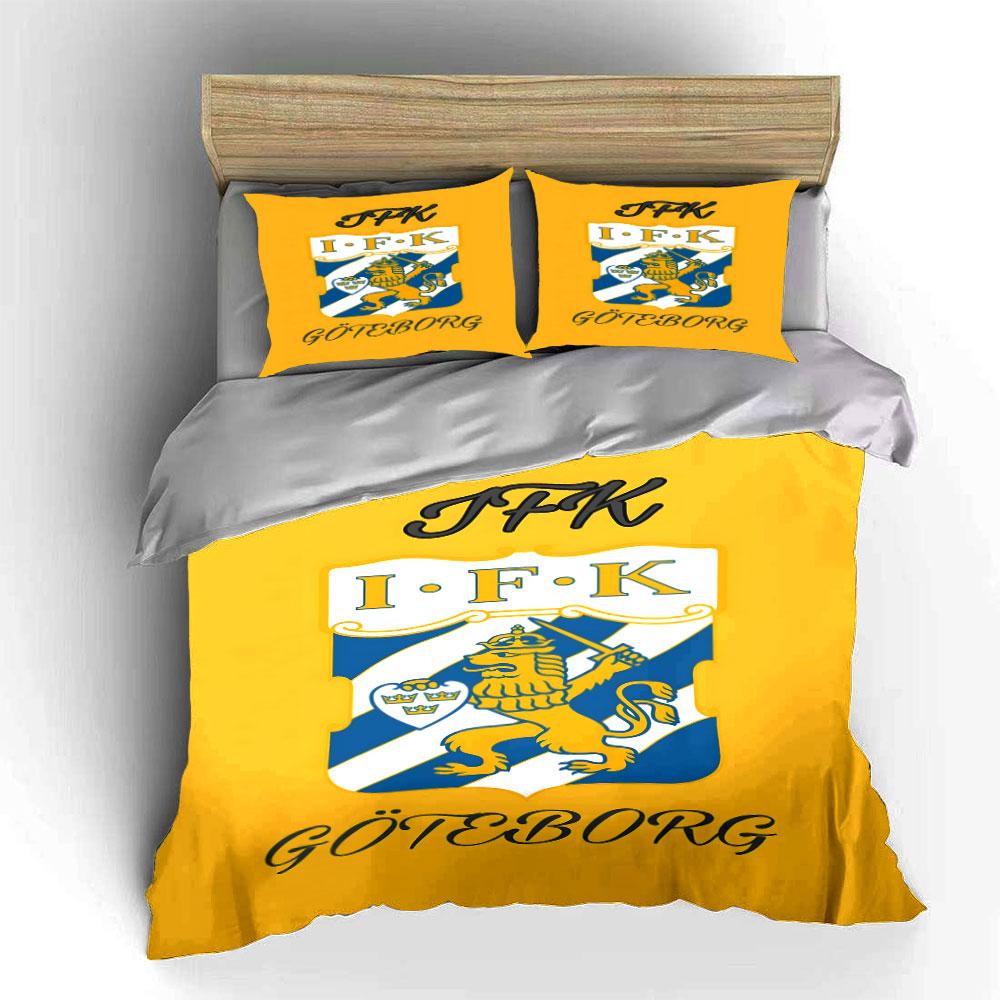IFK Göteborg Lion Crest Design Print Bedding Set Duvet Cover Pillowcases (1* Duvet Cover 2* Pillowcases Do Not Include Comforter)