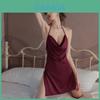 Silk Sleepwear For Women With Low Back And High Slit In Summer For Home And Lounge
