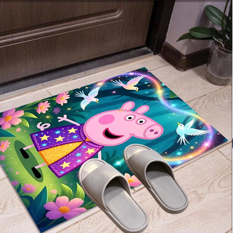 Peppa Pig Pattern Rug, Indoor/Outdoor Mat, for Picnic, Gameroom, Bedroom, Office, Living Room, Home Decor Carpet, Birthday Gift