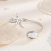 Adjustable Opening Women’s Arm Cuff Bracelet Punk Starfish Charm Geometric Iron Jewelry Gold Tone
