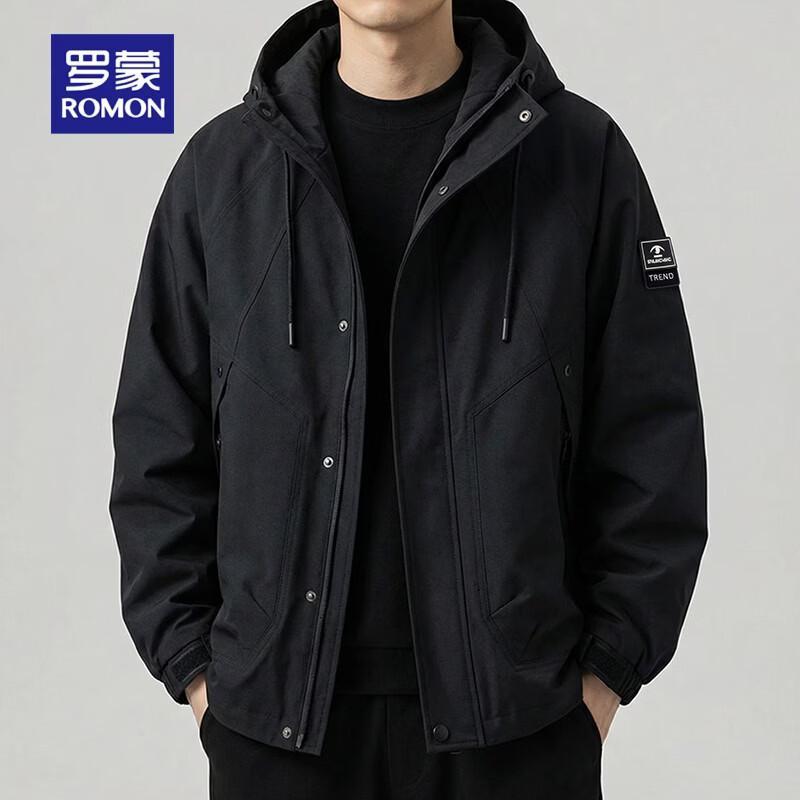 ROMON Men's Hooded Technical Windproof & Waterproof Jacket