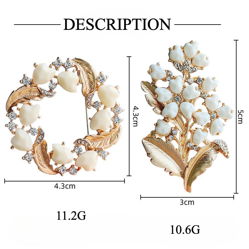 Creative and Simple High-end Dumb Gold Series Shell Flower Brooch Women's Niche Temperament Coat Pin Brooch Accessories
