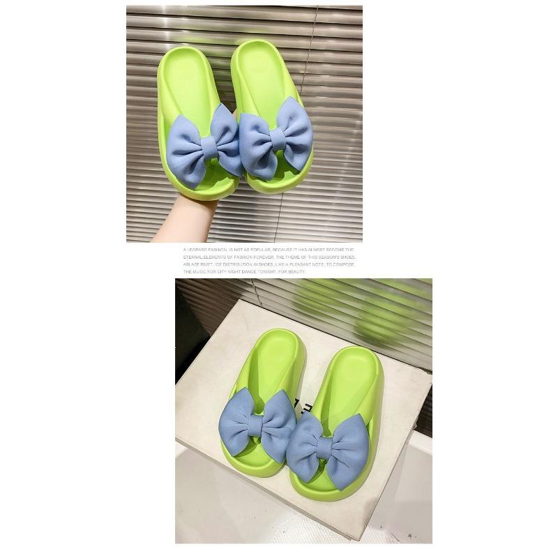 Sandalen mit dicker Sohle für Damen, Tragen von Schleifen-Clip-Slippern für Damen