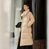 Eral Women's 2025 A/W Long Down Jacket with Large Lapel & Chinese Frog Buttons