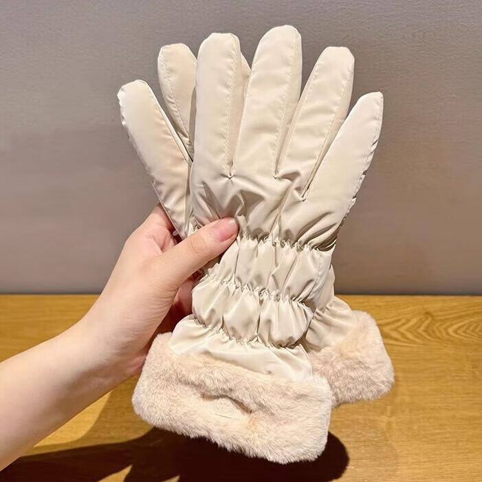 Winter Gloves, Thickened And Fleece-Lined, Cold-Resistant for Cycling, Touchscreen Compatible, Ladies' Outdoor Riding Electric Bike Warm Cotton Gloves