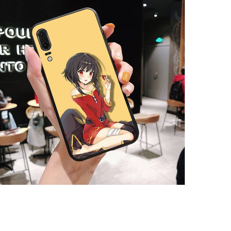 Japan Anime Konosuba Megumin Telefonkasten für Huawei P30 plus P8 lite P9 lite Zurück Coque für Psmart P20 pro P10 lite