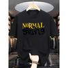 Summer Men's Fashion Pattern Short Sleeve T-Shirt with Letter Print , Round Neck