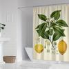 1pc of Modern Fresh Lemon Tree Fruit Floral Shower Curtain with Digital Print of Flowers And Green Leaves.