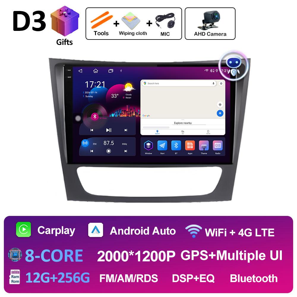 For Mercedes Benz E-class W211 2002 2003 2004 - 2008 GPS Navigation Wireless Carplay DSP Stereo Autoradio QLED IPS Screen WIFI