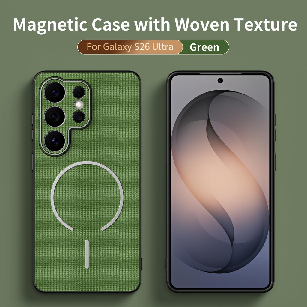 Al Techwoven Tyg Magnetiskt Fodral För Samsung S26 S2 S24 S23 S22 Ultra Plus FE A7 A6 A36 A3 A17 A16 A26 Skydd