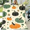 Extra Soft Plush Flannel Blanket Autumn Pumpkin Throw with Green, Orange, Black, Beige, Brown AllSeason Cozy Bedspread for Couch, Bed, or Floor Perfec