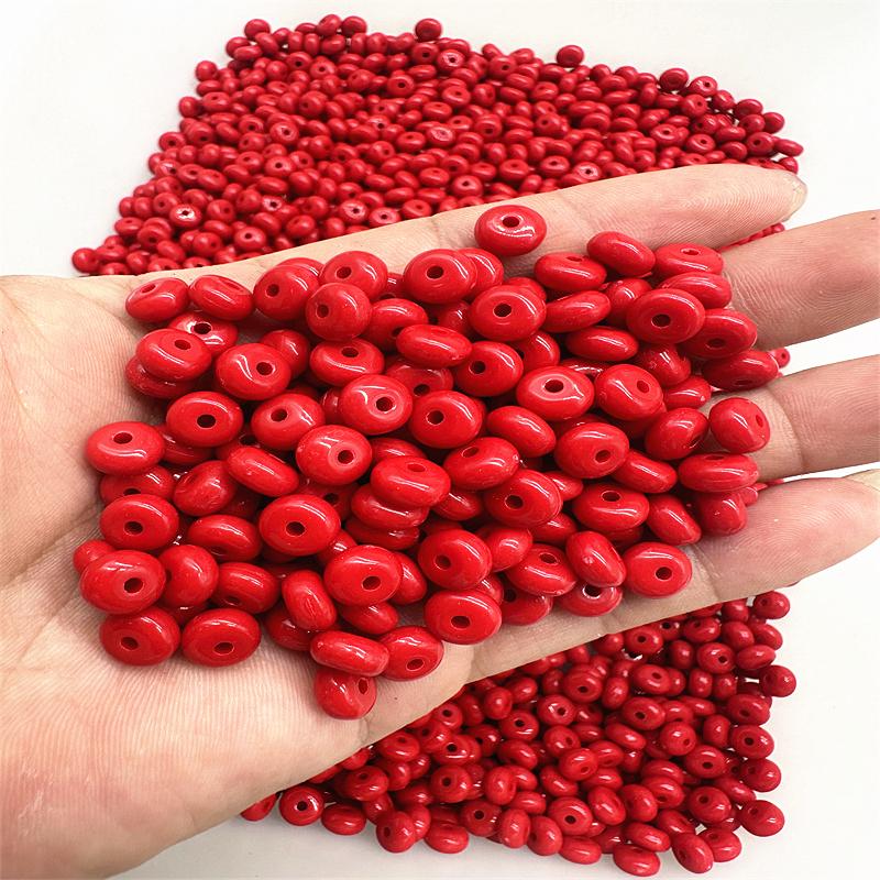 50pcs 8mm Acrylic Colored Flat Round Abacus Beads DIY Handmade Beads Accessories Spacer Beads Material Jewelry Accessories