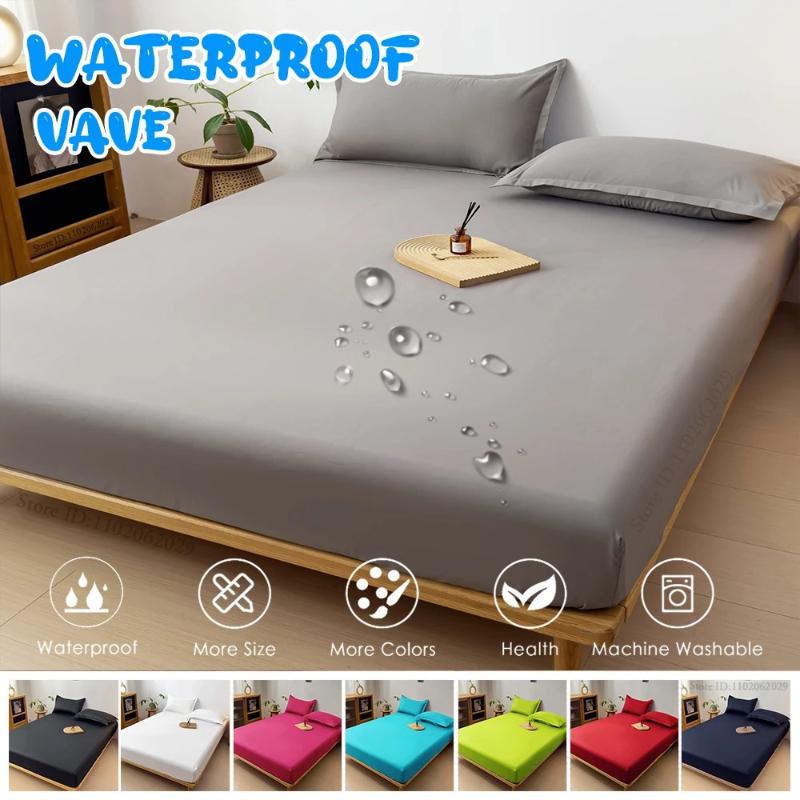 Waterproof Mattress Covers Fitted Sheets Bed Bedspreads Fabric Thick Mattress Protector for Single Double King Queen Size Beds
