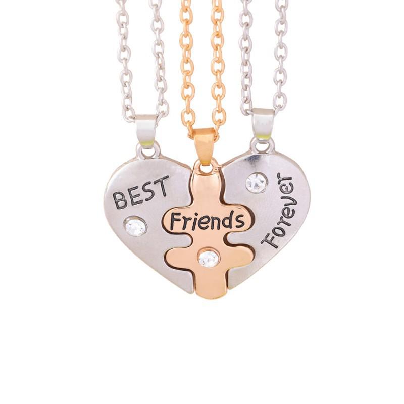 

s New Love Stitching Best Friends Friend Necklace Friendship Pendant Women