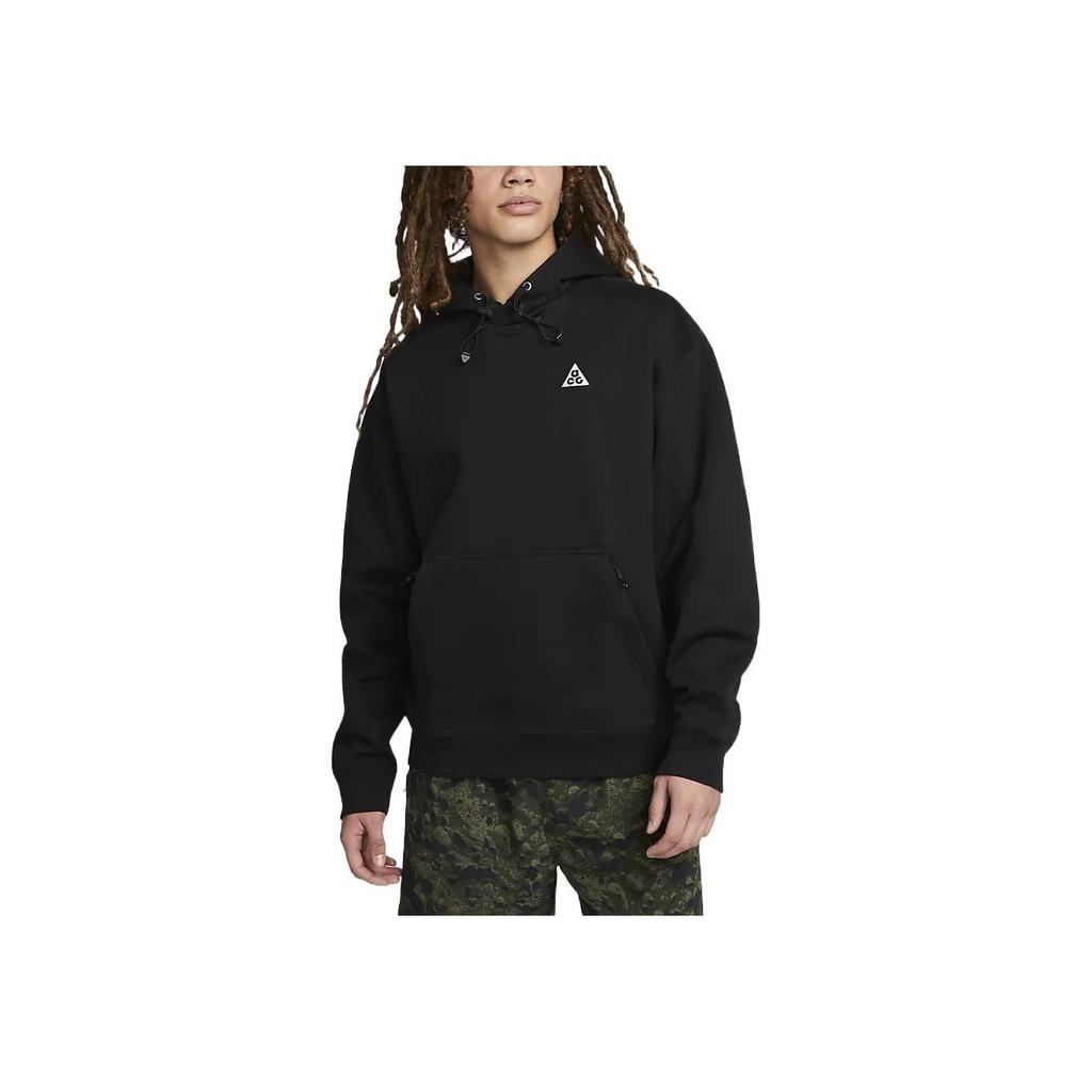 Nike Fleece-Lined Thick Solid Color Loose Pullover Hoodie Unisex Tops Black DZ3393-010