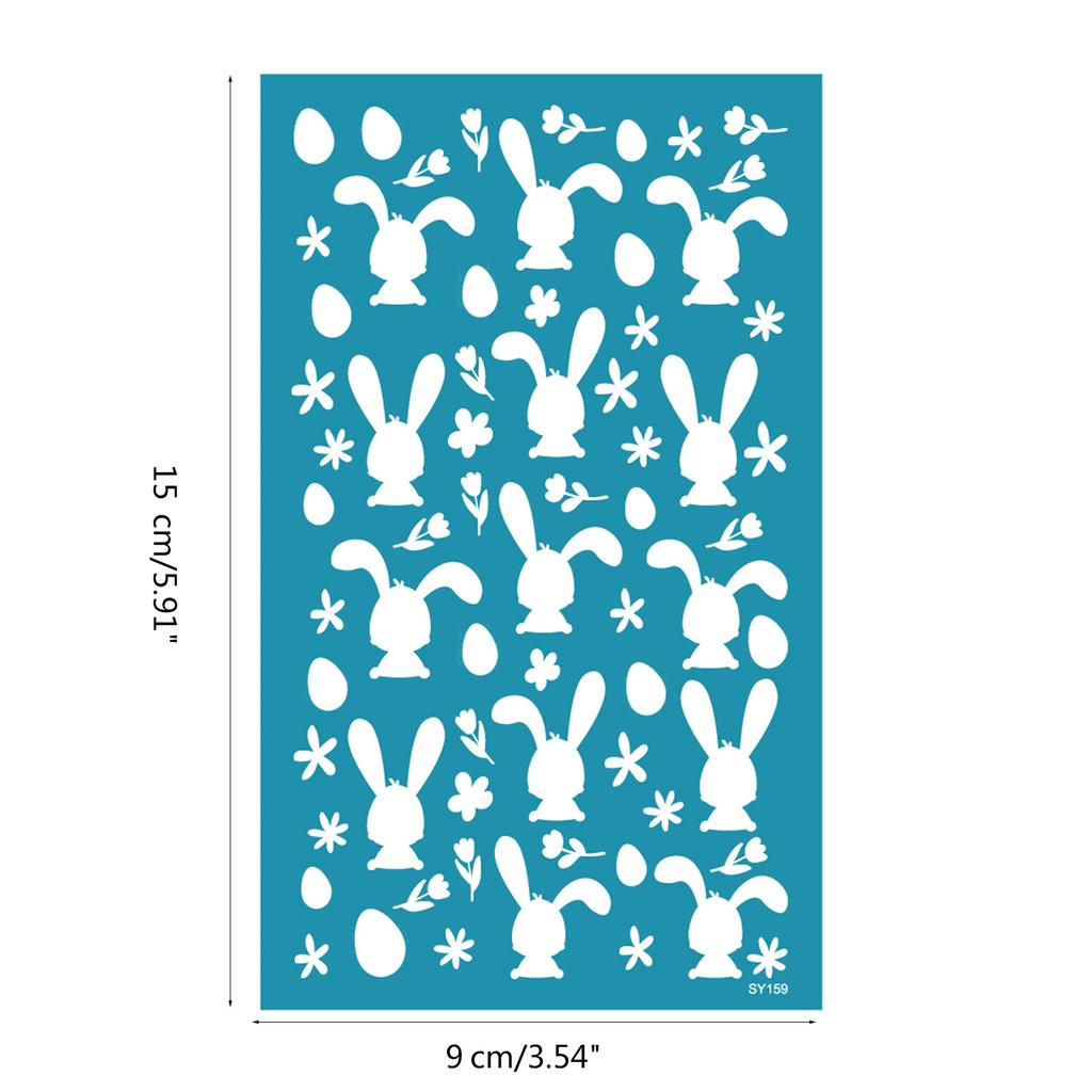 Easter Rabbit Silk Screen Stencils for Clay Reusable Silkscreen Print for DIY Printing On Clay Jewelry Earrings Decor