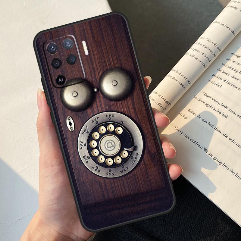Retro Rotary Dial Telephone Case For Oppo A58 A98 A78 A18 A38 A60 A80 A40 A77 A57 A17 A74 A54 A94 A96 A76 A16 A15 A5 Pro