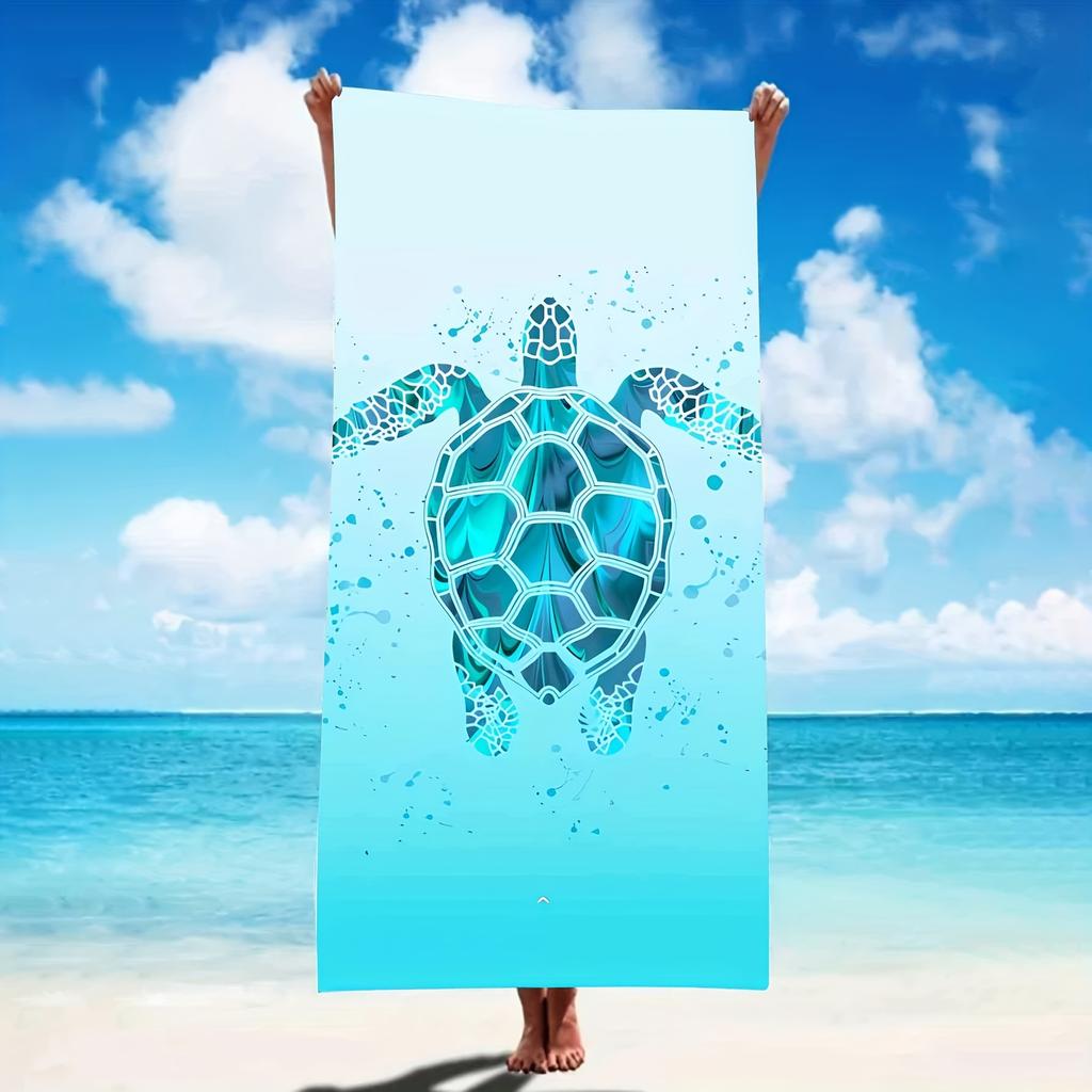 Oversized Quick-Dry Microfiber Beach Towel Lightweight & Super Absorbent | Stylish Sea Turtle Design