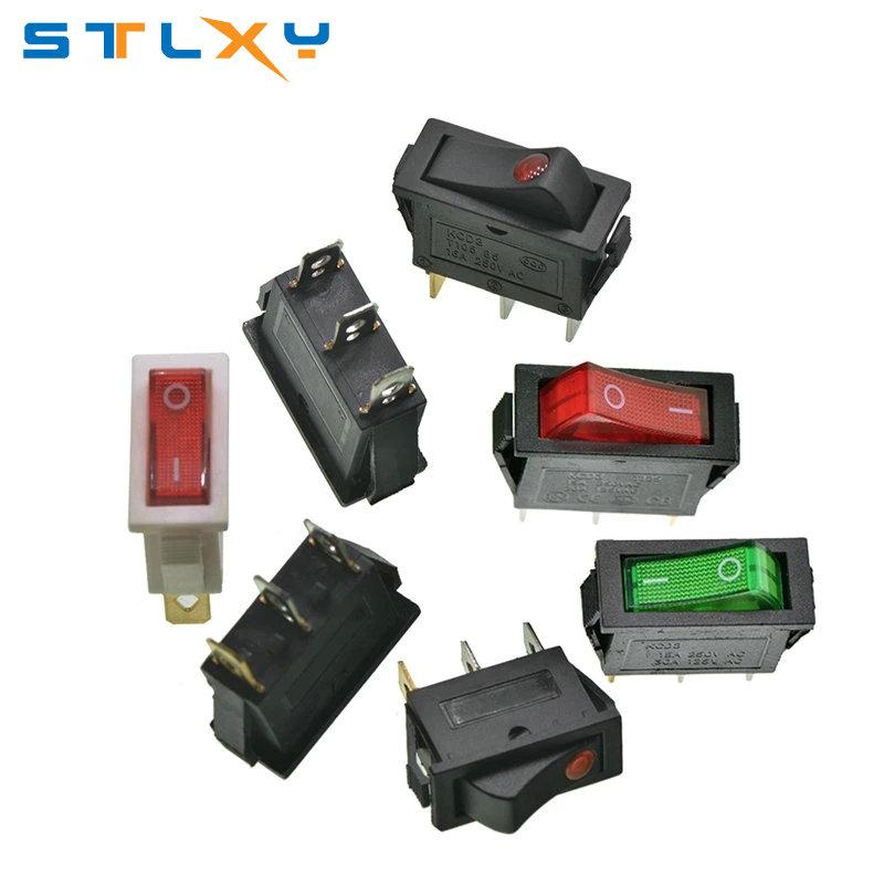Stlxy KCD3 Rocker Switch ON-OFF 2 Position 3 Pin Electrical equipment With Light Power Switch 16A 250VAC/ 20A 125VAC