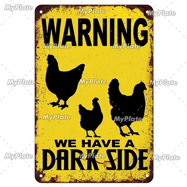 [MyPlate] Vintage Farm Chickens Retro Poster  Metal Sign Plate Tin Sign Wall Crafts Decor For Home Room Plaque Decoration Gift