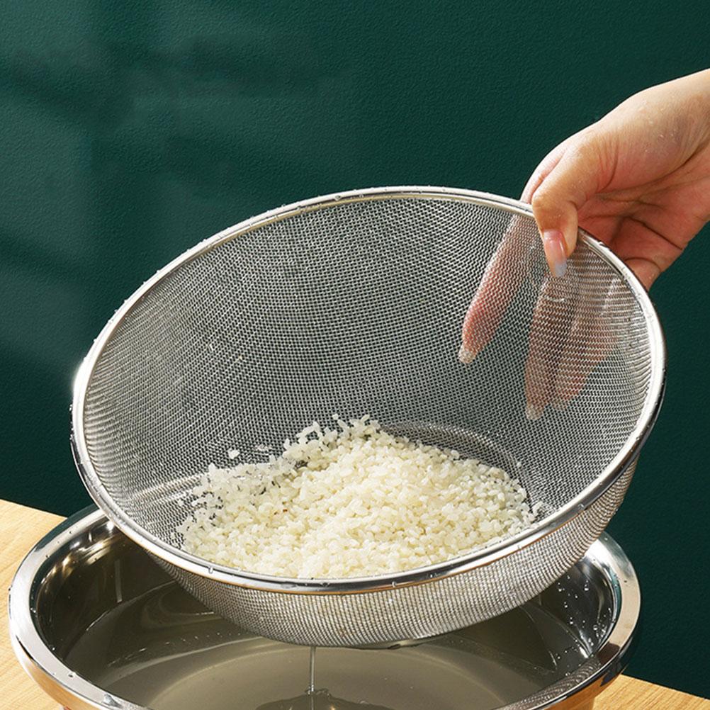Spaghetti Strainer Stainless Steel Drain Basket Kitchen Basin Rice Washing Artifact Fruit Net