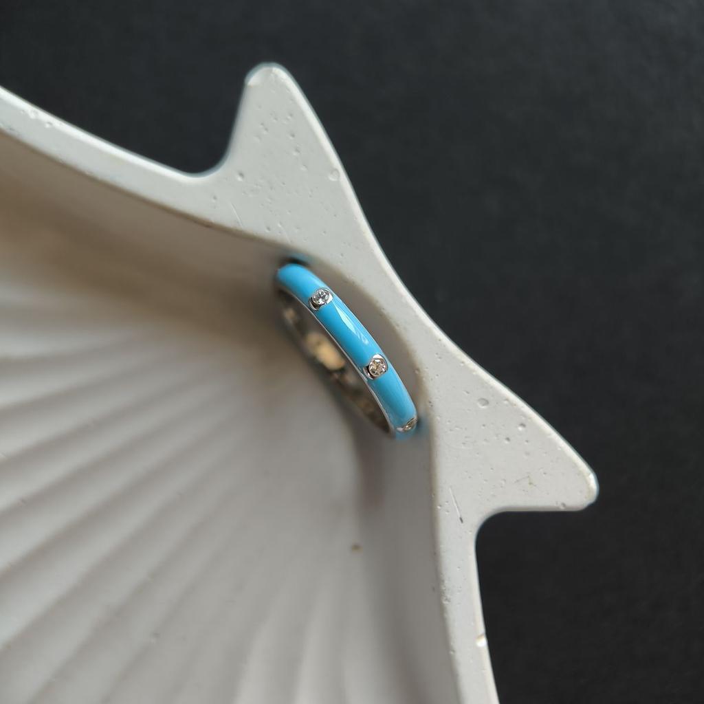 Silver Ring with Enamel, Cubic Zirconia, Weight of the Product 1.91 G (60002256)