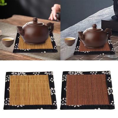 10x10cm Quadratischer Teeuntersetzer Tischmittelstück Getränkeuntersetzer Dekoratives Wärmeisolierendes Tassenpad für Café Zuhause Wohnzimmer Teestube