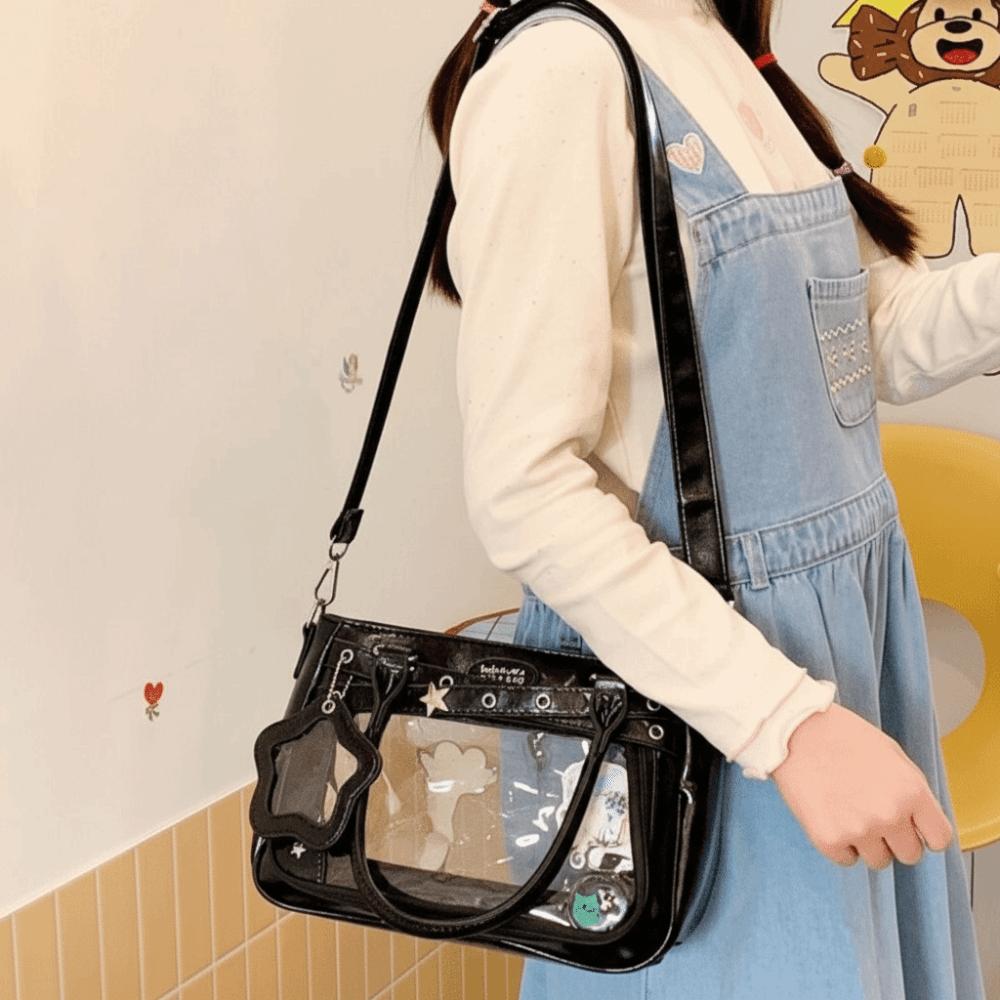 Y2K Hvězda Itabag Nylon PVC Průhledná Taška přes rameno Kreativní JK Uniforma Kabelka Pánská