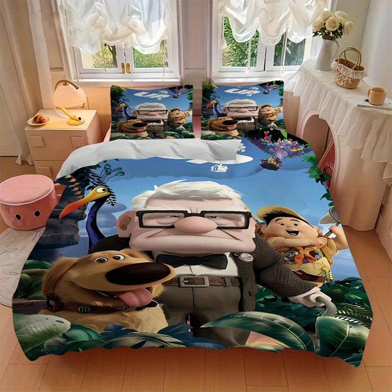 3pcs Disney Pixar Up Adventure Printed Quilt Set, Soft and Comfortable Quilt Cover for Bedroom, Guest Room and Dormitory Decorative Bedding