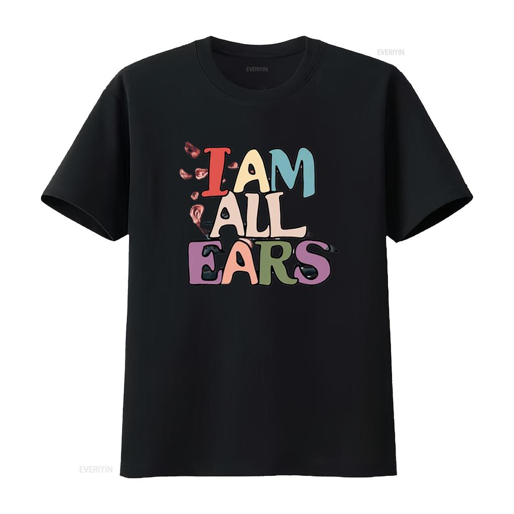 I Am All Ears Spooky Season Ghost Halloween Groovy Women SweaT T Shirt Vintage Washed Soft Casual Unisex Stylish Streetwear