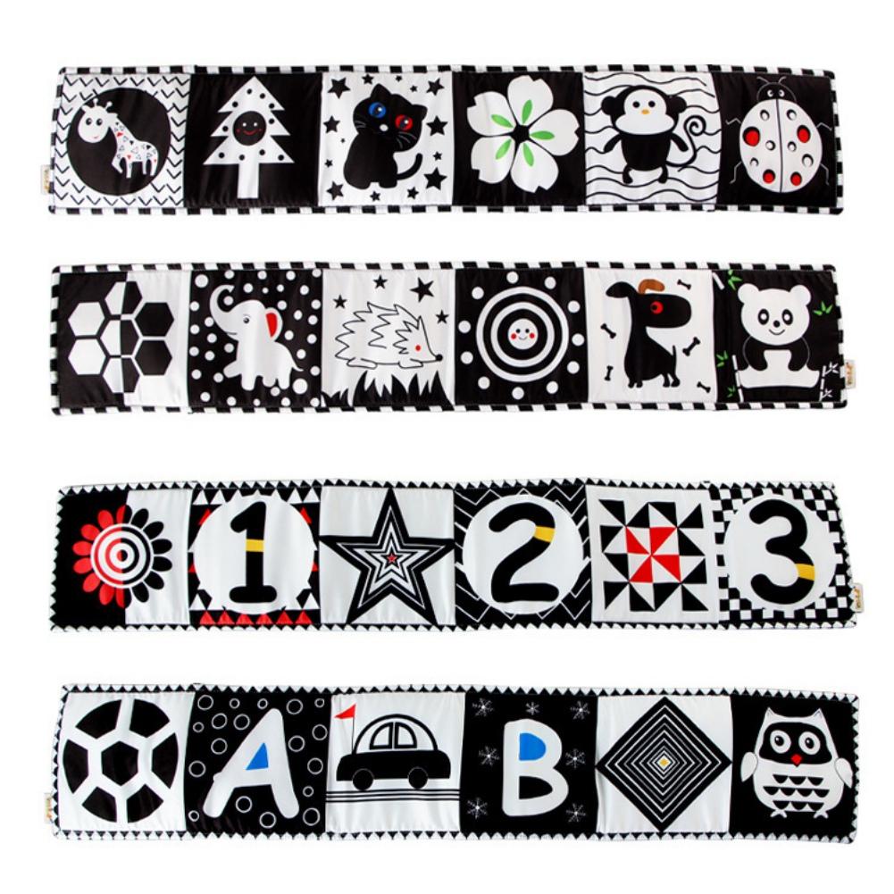 ספר תינוק רך צעצוע עריסת תינוק קמט עריסת תינוק צעצוע תינוק, צעצוע מראה בטן, בקיעת שיניים, ניגודיות גבוהה מישוש צעצוע יילוד (בנים ובנות)