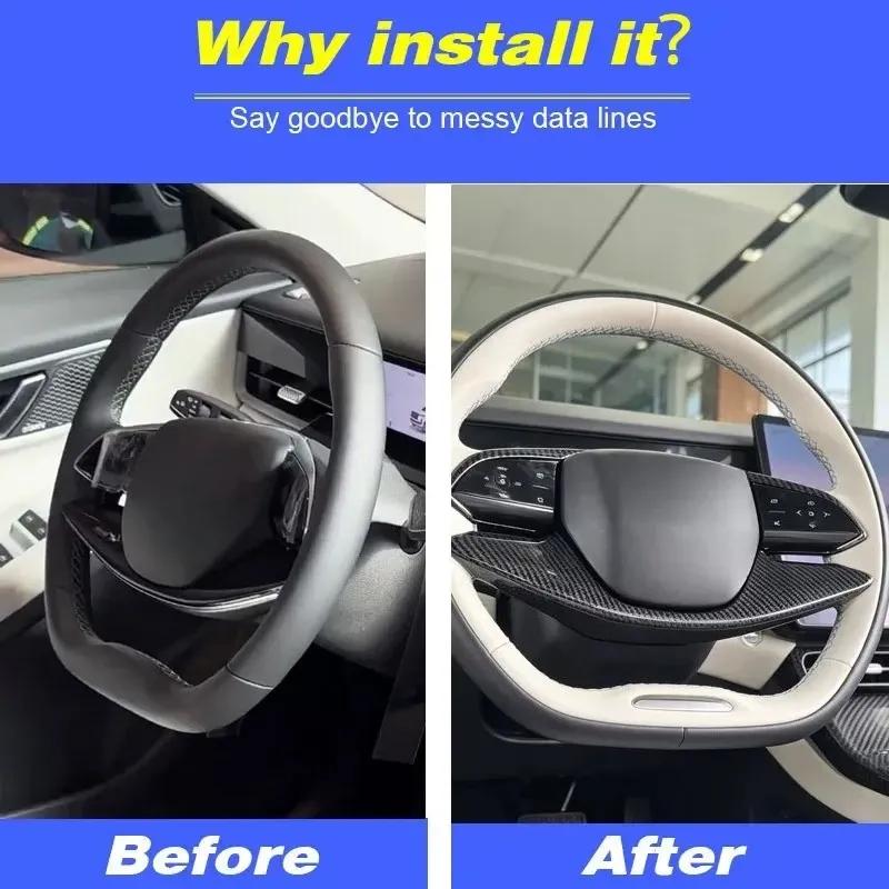 For Steering Wheel Bright Trim Interior Plastic Chrome Modified Accessories Fit For Chery Jaecoo J5 EV