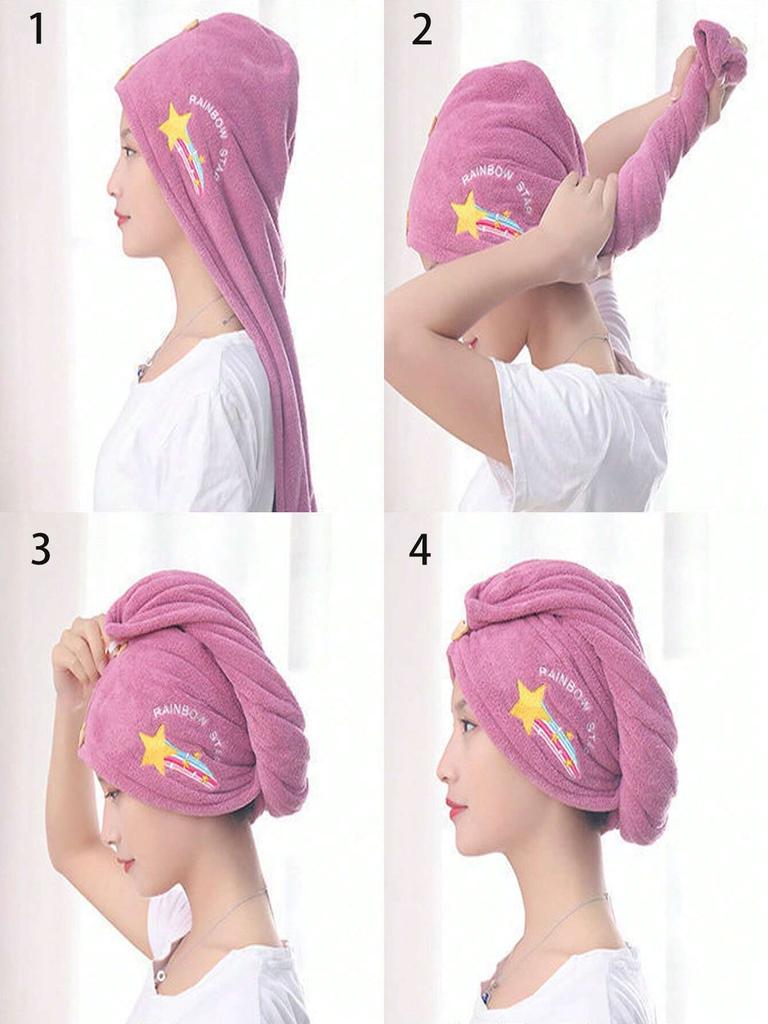 1pc Quickly Dry Hair Hat Towel Super Absorbent Soft Bathroom Women Head Towels Girls Cute Hair Towel Hair Dry Wrap Bonnets