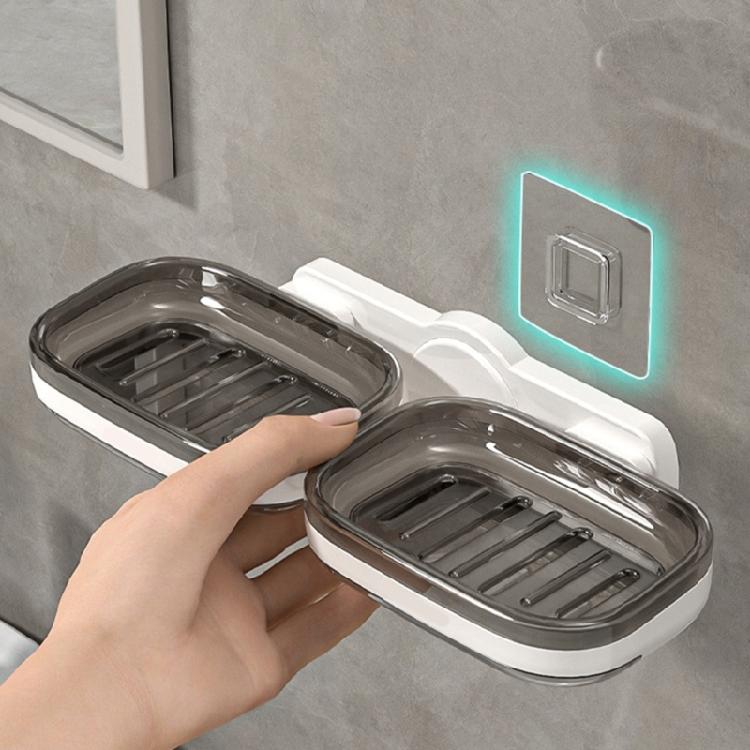 Space Saving Soap Dish Holder 1 or 2 Tiers Wall Mount Design Waterproof Surfaces Strong Adhesive Backing for Renters Bathroom