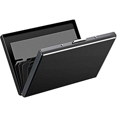 Stealodeal Black Metal Water-Resistant Stainless Steel Debit/Credit Business ATM 6 (Unisex) Card Holder (Set of 1, Black