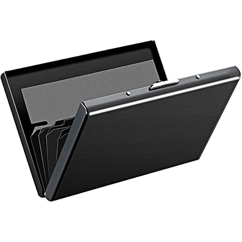 Stealodeal Black Metal Water-Resistant Stainless Steel Debit/Credit Business ATM 6 (Unisex) Card Holder (Set of 1, Black
