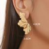 Hyperbole Long Water Droplet Flower Wing Round Wave Square Shell Golden Pendant Earrings for Women CCB Smooth Creative Jewelry