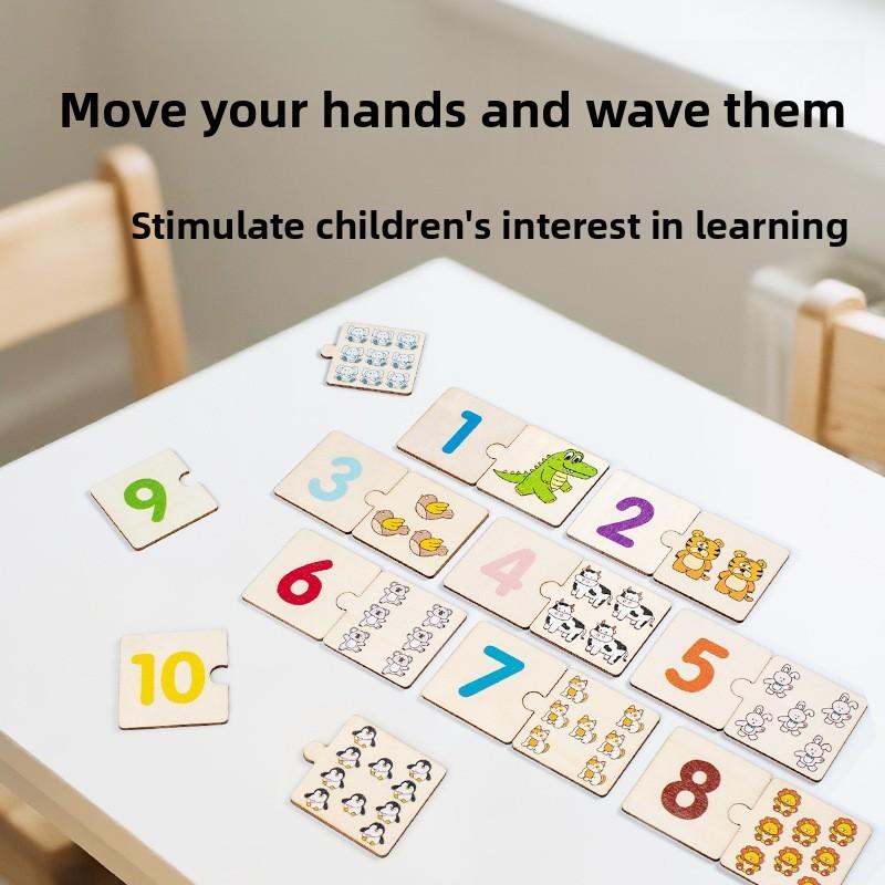 Wooden Number And Letter Matching Cards For Early Learning Kids Educational Toys