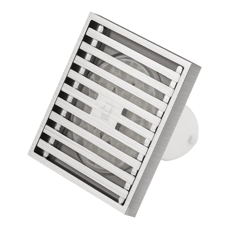 Submarine LTK50-10 Brass Brushed Nickel Square Floor Drain