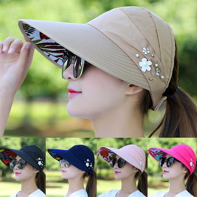 Mode Femmes Dames Vacances d'Été Large Bord Pliable Chapeau de Soleil Anti-UV Chapeaux Visière de Plage Chapeaux Décontractés