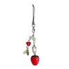 Handmade Strawberry Keychain Fruit Theme Cellphone Charm Colorful Beaded Pendant Keyring Stylish Key Chain Accessory