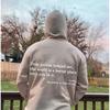 Men's and women's fleece sweater plain letter print pocket drawstring print hoodie