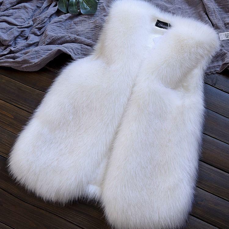 Vest Autumn and Winter New Women's Coat Short Vest Hairy Vest Thin Imitation Fur Vest