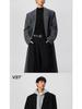 2025 Men's Double-Breasted Wool Trench Coat - Mid-Length, Padded Shoulders, Over-the-Knee Fit, Autumn/Winter Collection